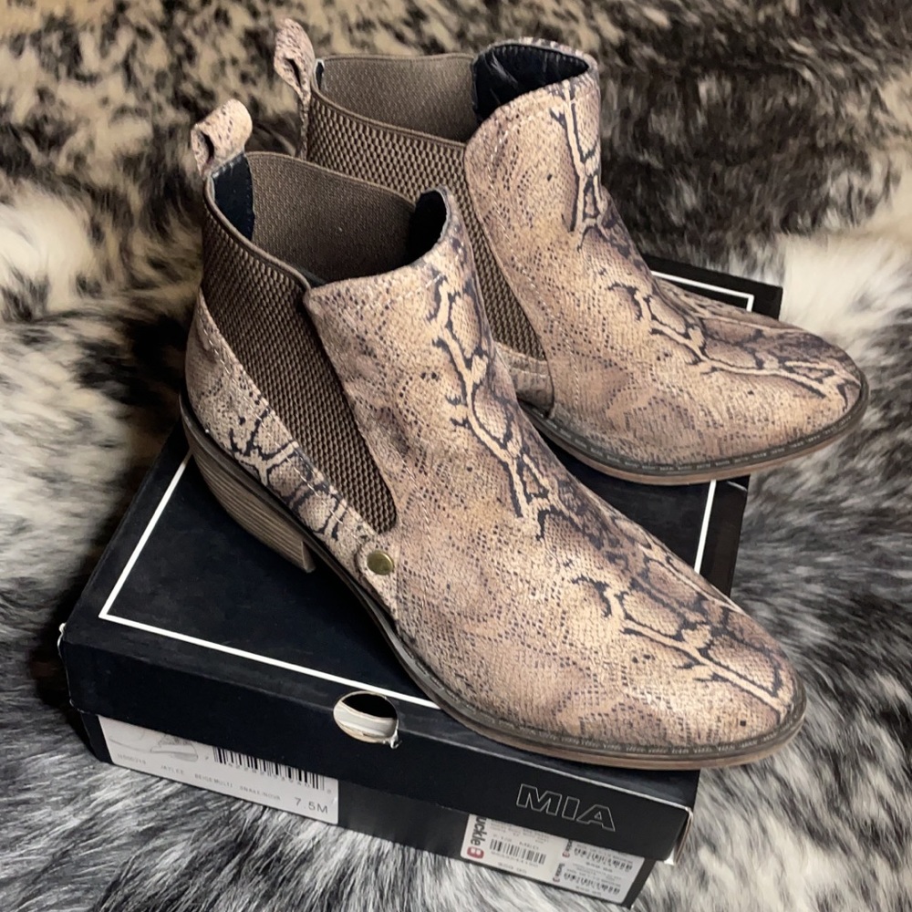 Mia Snakeskin Booties